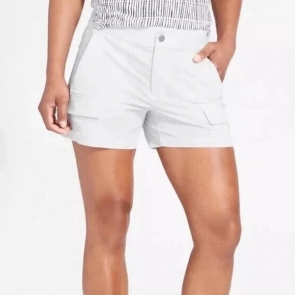 Athleta Trekkie Cargo Short 4" White | 4 - Picture 1 of 6